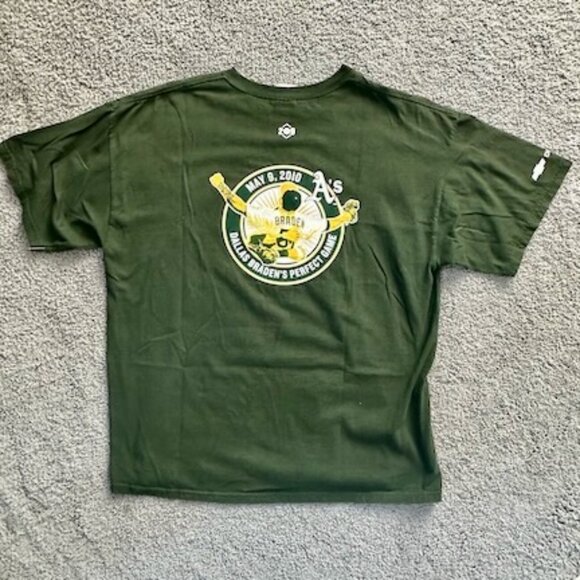 Signed Dallas Braden Perfect Game Tee Shirt - 27 Up, 27 Down - Mens Sz. XL EUC - Picture 6 of 8